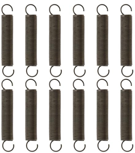 12 Stück Zugfeder mit Haken, Druckfedern, 60 Mm Länge, 10 Mm Außendurchmesser, 1 Mm Drahtdurchmesser, Federstahl, Kleine Doppelhaken für Marine, Computer, Automobil