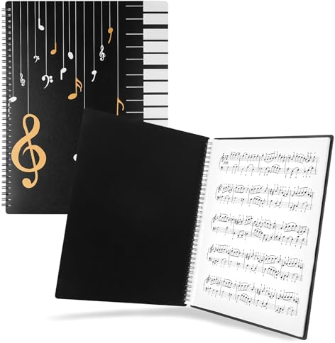 JIANTA 120 Páginas Carpeta de Partituras Tamaño A4, Carpeta de Archivos de Música con 60 Bolsillos, Almacenamiento/Dibujos y Documentos, Carpeta Partituras Piano、para Hogar, Escuela