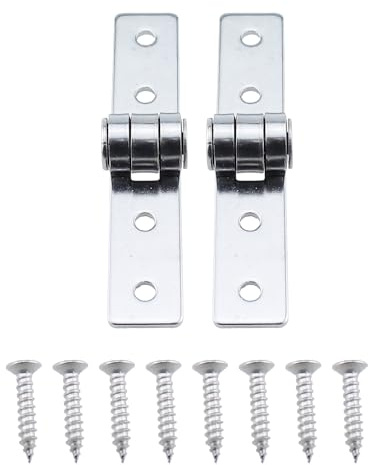 RLECS 2PCS Modern Silver 304 Stainless Steel Flush Hinge Length 86MM/3.38Inch Suitable for Folding Door and Window Cabinet Storage and DIY Wooden Box
