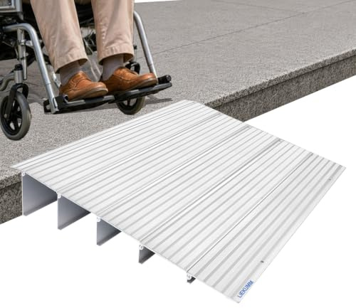 LIEKUMM Threshold Ramp 12.5 cm Height, 360 kg Capacity Wheelchair Ramps for Doorways, Aluminium Ramps for Mobility Scooters, Portable Wheelchair ramp for Driveways, Steps, Stairs, Curbs, Bicycles