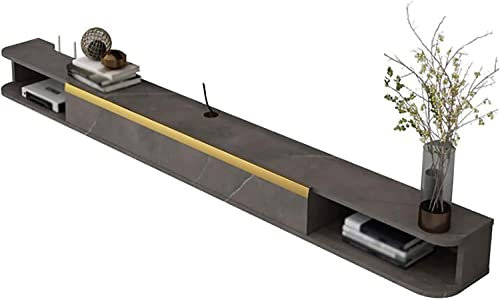 KAYEF TV-Schränke, Router, Projektoren, Spielekonsolen, wandmontierte TV-Schränke mit Kabellöchern, geeignet für Wohnzimmer, Schlafzimmer/grau/140 cm