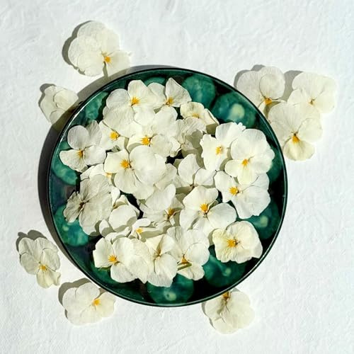 Edible Freeze Dried White Violas - 80 Flower Heads - UK Grown & Dried - Food Grade (544)