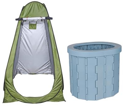 Tragbare Campingtoilette Faltbar Trockentoilette Camping Trenntoilette Notfall Toilette Für Unterwegs Mit 15 Stück Toilettenbeutel 30 cm Hohe Mobile Falttoilette Für Wandern Reisen Angeln,Blue