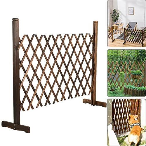 Ausziehbare Zaunbarriere – Haustiertor aus Holz, robuster Gartenzaun, dekorativer Außenzaun, tragbarer Hundezaun, Spalier-Trennwand für Haustiere, zum Klettern von Pflanzen im Garten (260 x