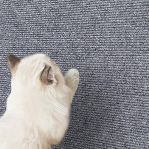 SYCCLLYYDS Kratzmatte Selbstklebend für Katze, Wand Kratzteppich Katze Grau, 40×200cm Kratzbretter Kratzschutz für Sofa DIY Climbing Cat Scratcher