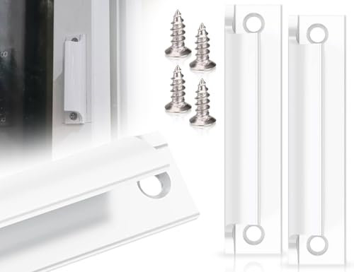 Lhbwhiz 2 Stück Balkontürgriff,Terassentürgriff,Aluminiumlegierungsgriff,Schiebetürgriff,Schrankschubladengriff mit Schrauben,Möbelbeschläge,Schubladengriff,für Türen und Fenster,Schranktüren(Weiß)