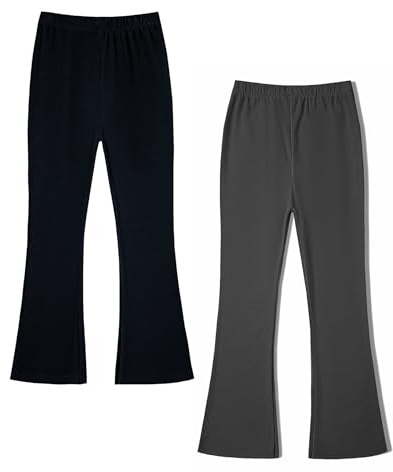 loyboon Baby flicka flare leggings för småbarn – fleece värmande pull-on stretchleggings, fotlösa, mjuka klockband byxor, svarta leggings för flickor, 2-3 år