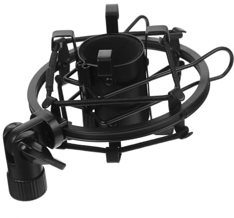 FUNOMOCYA Supporto Microfono Facile da Montare Nero Professionale in Metallo Clip Antivibrazione e Resistente per Registrazione Vocale e Trasmissioni Radio