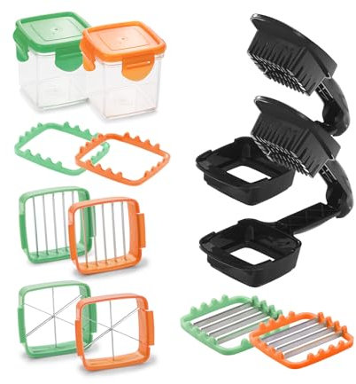 Genius Nicer Dicer Quick Gemüseschneider Gemüsehobel 14tlg., Multizerkleiner für Tomaten Zwiebel, Würfelschneider Küchehobel, Küche Zubehör must have