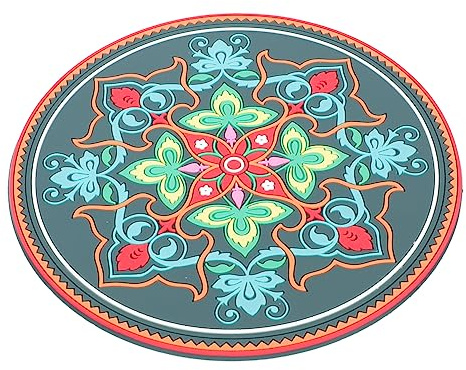 Levemolo Tappetino Meditazione per Ciotola Sonora o Ciotola di Cristallo, Cuscino Buddhista in PVC Decorativo, per Meditazione