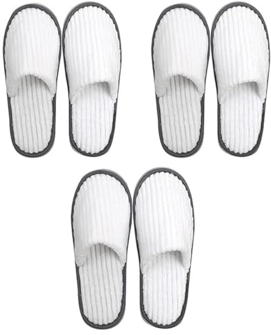 RJFUJP 3 Pairs Soft Coral Velvet Hotel Slippers With Thick 9mm Non Slip Soles - Reusable for Spa, Party Guest, Swimming Pools and Travel