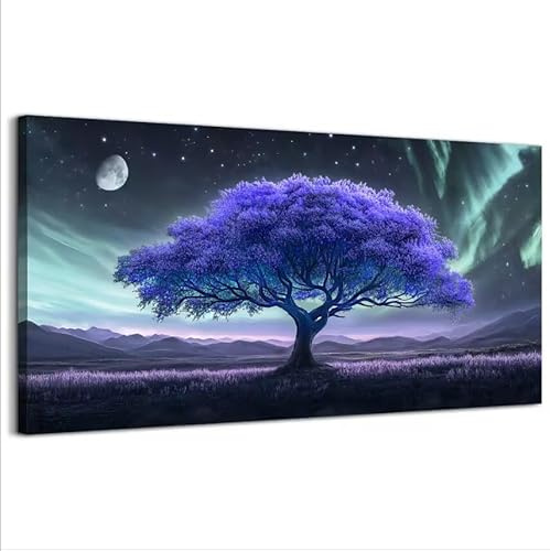 hyidecorart Quadro Moderni Albero della Vita Naturale Soggiorno 73x146 cm | Motivi Splendido, Stampa HD, Facile da Appendere, Quadri su Tela, Per Molte Stanze, Decorazione Murale Flessibile, Regalo
