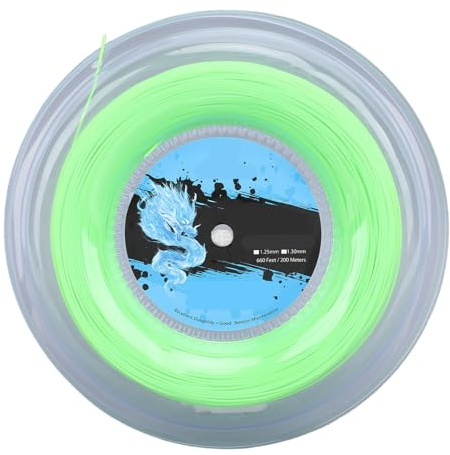 Tennissträngrulle, 200 M Polyester Tennisracketsträng med 1,3 Mm Strängdiameter, Levande Fluorescerande Grön, för Tennisträning