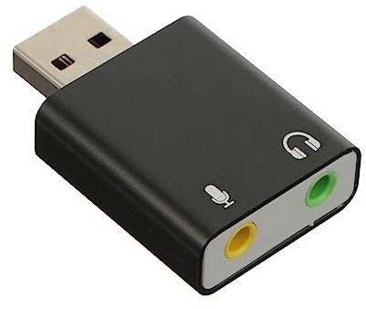 Angoily Usb External Sound Card Stereo Adapter for Headphone and Microphone Jack for Laptop Gaming Streaming