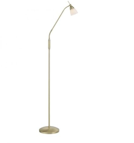 Licht-Erlebnisse Stehleuchte Glas Metall in Messing Wohnzimmer 163 cm G9 Leuchtmittel inkl. 3000 K dimmbar Touch blendarm verstellbare Stehlampe Klassisch IWWOS