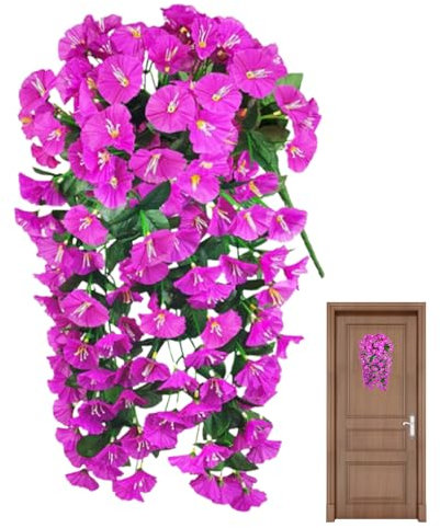 Fausses Grimpantes pour Un Usage en Extérieur | Vignes Artificielles pour Usage Extérieur - Décoratives Réalistes pour Le Printemps Et L'Automne sur Balcon Terrasse Patio Porte Gazébo Cour Porche