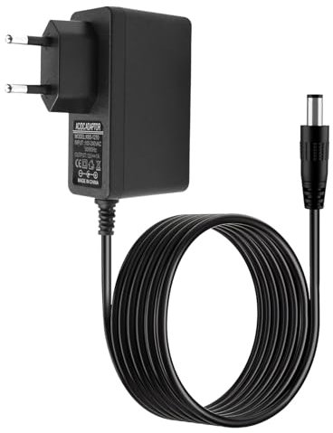 Alimentatore 12v 1a AC 100-240V 50/60Hz, Alimentatore a Spina con Connettore Jack 5,5 mm x 2,5 mm, Cavo 100 cm, Compatibile con TV Box, Striscia LED, Router, Telecamere e Veicoli Elettrici per Bambin