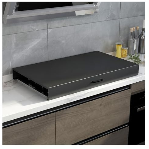 JYHHCYS Copri Piano Cottura Copertura Protettiva per Fornelli A Gas di Grandi Dimensioni 32x20, Organizzatore da Cucina per Fornelli A Gas Ed Elettrici(Black,80x50x7cm/32x20x2.7in)