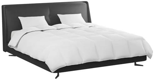 vidaXL Duvet d'hiver avec Oreiller 3 pcs Blanc Plume de Canard, Essentiels de Chambre, Parure de lit rectangulaire en Coton, Duvet Moderne, Couverture d'hiver, Linge de lit Blanc coussiné