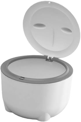 AlluraPet Katzenstreu-Mülleimer mit Pressdeckel, geschlossener geruchisolierender Katzentoiletten-Abfalleimer, Haustierstreu-Entsorgungsbehälter für Hauskatzen, 19 x 15 cm, Weiß
