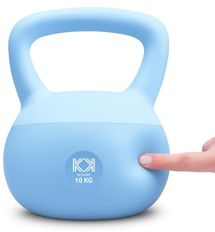 KK Soft Kettlebell Available 2kg 4kg 6kg 8kg 10kg 12kg | Neoprene Coated Home Gym Weights | Fitness, Strength Training, Cardio Workout for Men & Women