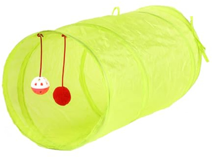 EPIGEIST Faltbarer Katzentunnel mit Raschelgeräusch Fluoreszierendes Grün Interaktives Katzenspielzeug für Kätzchen Spiel Ruhehöhle Fördert Bewegung und Bindung mit Haustier