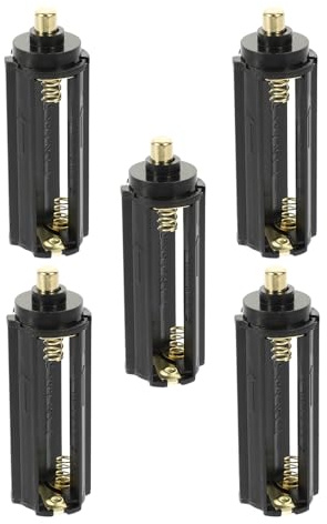 MUELODSIC Porta Batterie Aaa Nero 5 Pezzi Custodia Semplice per 3 Batterie Aaa in Abs Meccanismo di Bloccaggio per Uso Domestico e Campeggio
