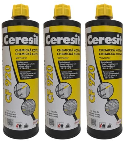 Mortier en résine réactive, ancre chimique, colle bi-composant Ceresit CF 920 (3 x 420 ml)