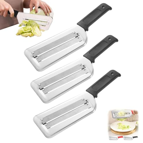 Râpe À Chou, Lot de 3 Couteau À Râper En Acier Inoxydable, Râpe À Double Lame Avec Poignée Antidérapante, Coupe-Légumes Multifonctionnel Pour Carottes Pommes De Terre Et Choux