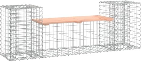 Tomostar Banc de Jardin, Banquette de Jardin Banc d'extérieur Design Gabion 183x41x60,5 cm Bois Massif Douglas