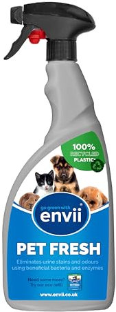 Envii Pet Fresh – Effective Pet Urine Stain & Odour Remover, Strong Enzyme Cleaner & Natural Deodoriser for Dog & Cat Urine, Faeces & Stains – 750ml Carpet Cleaner for Pets