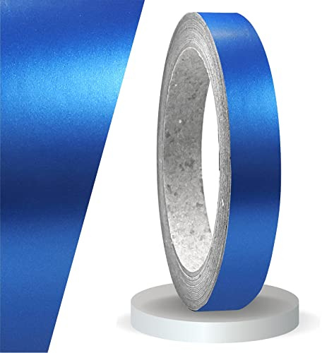 siviwonder Zierstreifen blau metallic matt in 15 mm Breite und 10 m Länge für Auto Boot Jetski Modellbau Klebeband Aufkleber Folie Dekorstreifen Seitenstreifen Klebestreifen DIY Basteln selbstklebend