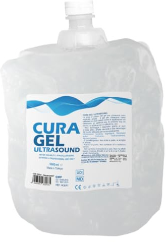 Cura Farma Ultraschall-Gel, transparent, 5 Liter, hohe Leitfähigkeit, nicht reizend, fettfrei, hypoallergen, leicht zu entfernen, kompatibel, ungiftig und sicher