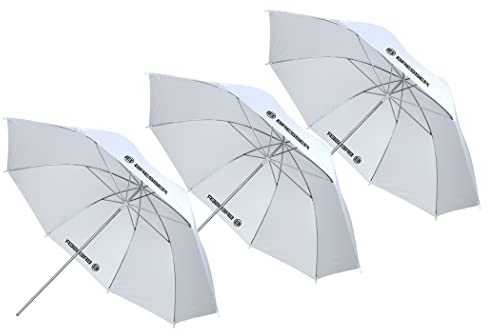 BRESSER SU-43 Durchlichtschirm weiß 110 cm - 3er Set