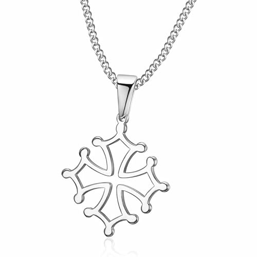 BOBIJOO Jewelry - Pendentif Croix d'Occitanie 20mm Languedoc Acier Collier