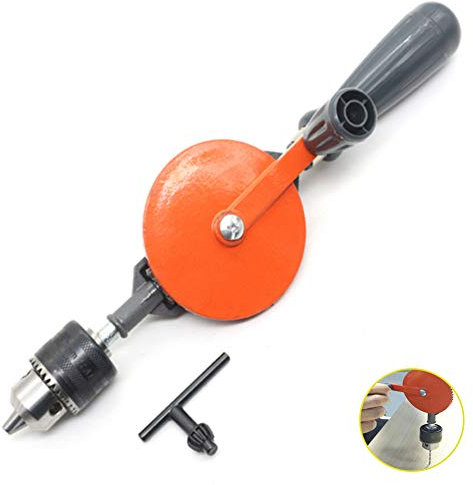 Doppel-Ritzel-Handbohrer, Handbohrer, manuelle Handkurbelbohrmaschine mit ABS-Griff, 0,95 cm Bohrfutter für 1,5–10 mm manuelles Bohrwerkzeug