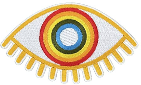 Urbanski Patch Auge Regenbogen Third Eye zum Aufbügeln 5,9 x 10 cm | Aufnäher Applikation Bügelbild
