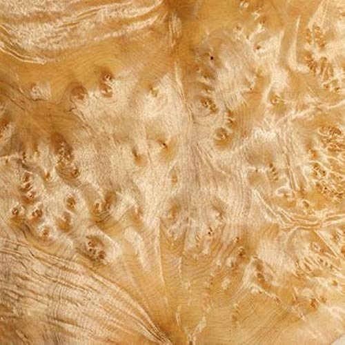 Aibote 4pcs Handmade Burma Golden Camphor Burl Wood Veneer Restoration Sheets Natural Wooden Sticker DIY Material(Overall Size:4x33x29CM)(Flat Cut)