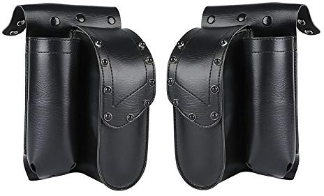 ONETK Sadelväska för vänster och höger sida, skyddsväska med vattenflaskhållare, passar till Harley Davidson 1993–2020 Touring Road King Electra Glide Road Glide-modeller utrustade med sadelväsksskydd