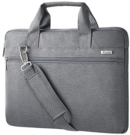 Voova Laptoptasche Notebook 17 17,3 Zoll Laptop Tasche Umhängetasche Tragetasche 360° Schutz Wasserdicht Stoßfest Notebooktasche 17.3 Grau