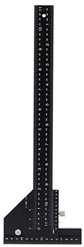 T-Ruler, Aluminum Alloy T-Shaped Wood Scriber with Locking Device and Vernier Caliper for Precise Measurement, Woodworking Scribing Tool, 11 Inch