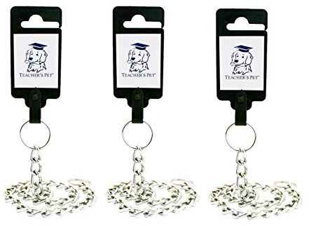 Teacher's Pet Stainless Steel Slip Heavy Chain Training Collar Growing Dog Bundle - 3 Pack - Strong, Durable, Weather Proof, Tarnish Resistant Metal Chains (Medium, Large, Extra Large)
