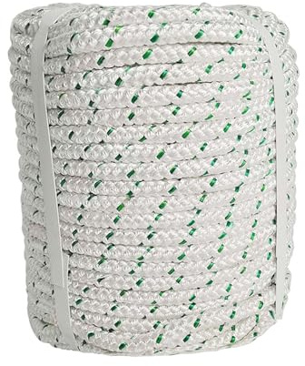 LABLT 3/8 in Double Braid Polyester Arborist Rigging Rope 200 FT High Strength Rope Sling Multipurpose Bull Rope for Swings Arborist Gardening Marine