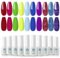 RSTYLE Esmaltes Semipermanentes para Uñas, 10 Colores Neón Pintauñas Semipermanentes Esmalte Semipermanente Pintauñas Permanentes Esmaltes de Gel de Uñas Rojo Verde Glitter