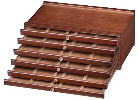 MEEDEN 6 Schublade Holz Art Supply Aufbewahrungsbox, Massive Buchenholz große Künstler Aufbewahrungsbox Organizer, multifunktionale Holz Werkzeugbox mit Schubladen