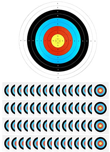 QWORK® 60 Blatt Bogenschießen Zielscheiben 40cm x 40cm Papier-Scheibenauflagen Bogenschießen Zubehör