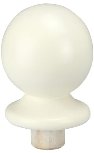 Jackson Woodturners White Primed Ball Newel Cap – 108mm Tall – Fits 82mm Newel Post – Hardwood Base