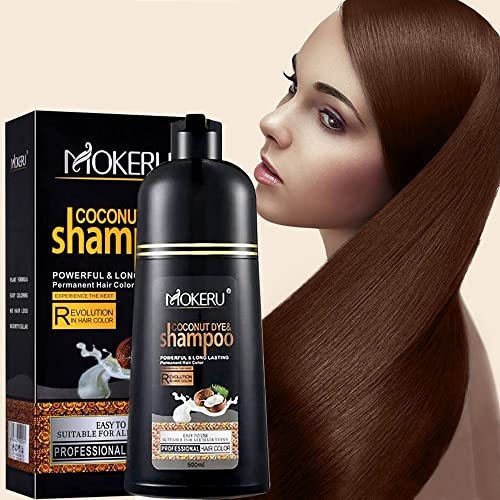 Dunkelbraunes Hair Shampoo für graues Haar - Herbal Shampoo 3 in 1 für Frauen & Männer, Hair Dye Einfach zu verwenden & lang anhaltende schwarze Shampoo (Dark Brown)