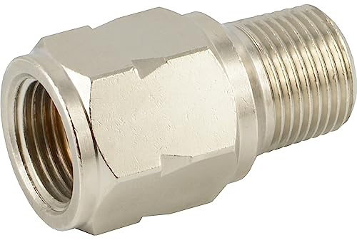 Fittingteile -Mini-Rückschlagventile Messing vernickelt Innen-Außengewinde für Druckluft Wasser uvm.. bis 10 bar (Gewinde: R 1/8 - ohne Feder - NBR)