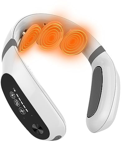Asinhe Neck Massager with Heat for Neck Pain Relief and Tension, Electric Intelligent Massager with 3 Massage Pads, Elderly-Friendly Design, Gift Packaging